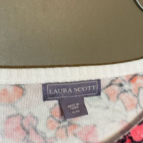Laura Scott Floral Cardigan Sweater 3/4 Sleeves Size XL EUC - Picture 5 of 8